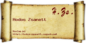 Hodos Zsanett névjegykártya